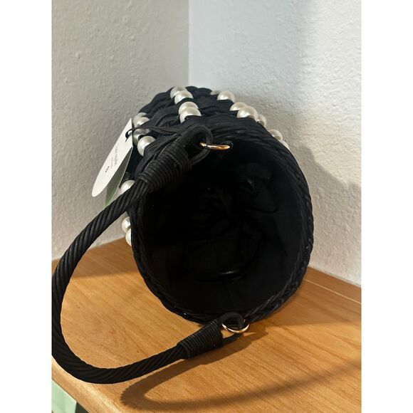 Kate Spade New York x Target Pearl Embellished Black Basket Bucket Bag NWT - Picture 4 of 8